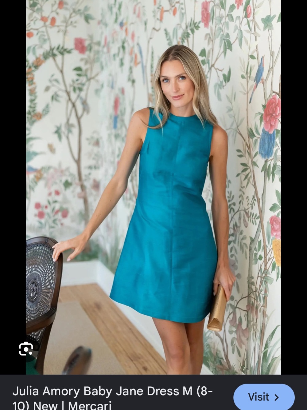 Julian Amory Baby Jane light blue Sleeveless A-Line Dress